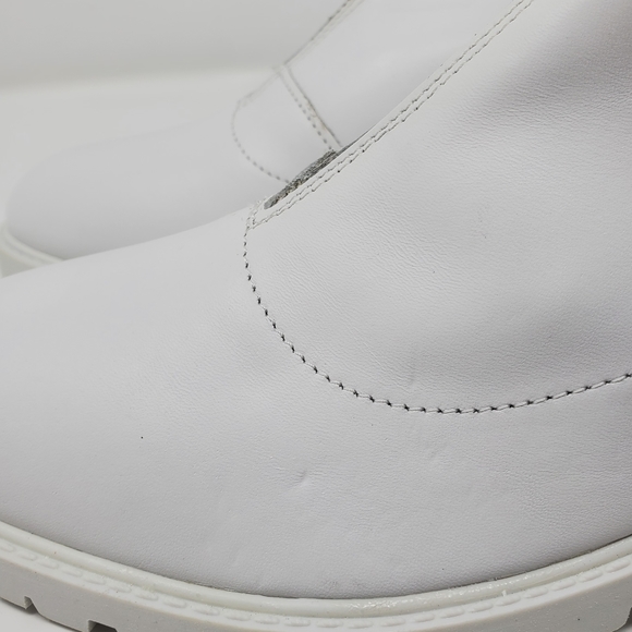 ZARA - LOW HEELED LEATHER WHITE ANKLE BOOTIES - Picture 12 of 13